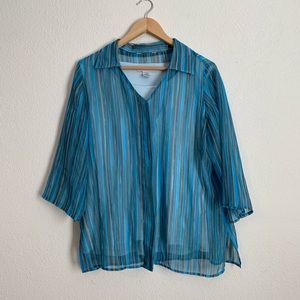 Sag Harbor 2 piece Blouse Size XL